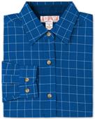 Baw Ladies LS Window Pane Gingham Woven Shirts