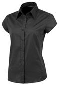 Baw Ladies Cap Sleeved Stretch Poplin Woven Blouse