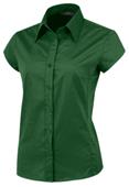 Baw Ladies Cap Sleeved Stretch Poplin Woven Blouse