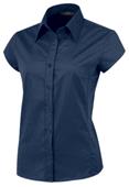 Baw Ladies Cap Sleeved Stretch Poplin Woven Blouse