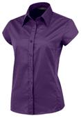 Baw Ladies Cap Sleeved Stretch Poplin Woven Blouse