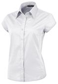 Baw Ladies Cap Sleeved Stretch Poplin Woven Blouse