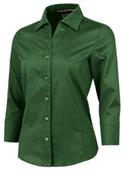 Baw Ladies 3/4 Sleeve Diamond Dobby Gingham Blouse