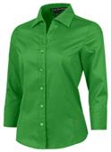 Baw Ladies 3/4 Sleeve Diamond Dobby Gingham Blouse
