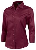 Baw Ladies 3/4 Sleeve Diamond Dobby Gingham Blouse
