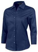 Baw Ladies 3/4 Sleeve Diamond Dobby Gingham Blouse