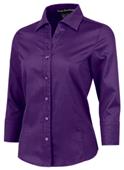 Baw Ladies 3/4 Sleeve Diamond Dobby Gingham Blouse
