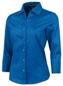 Baw Ladies 3/4 Sleeve Diamond Dobby Gingham Blouse