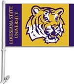 COLLEGIATE LSU Tiger Head 11" x 18" Car Flag