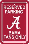 COLLEGIATE Alabama Plastic Parking Sign COLLEGIATE Alabama Plastic Parking Sign