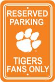 COLLEGIATE Clemson Plastic Parking Sign COLLEGIATE Clemson Plastic Parking Sign