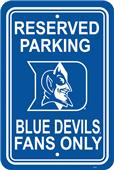 COLLEGIATE Duke Plastic Parking Sign