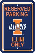 COLLEGIATE Illinois Plastic Parking Sign