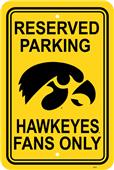 COLLEGIATE Iowa Plastic Parking Sign COLLEGIATE Iowa Plastic Parking Sign