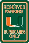 COLLEGIATE Miami Plastic Parking Sign COLLEGIATE Miami Plastic Parking Sign