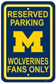 Collegiate Michigan Plastic Parking Sign Collegiate Michigan Plastic Parking Sign