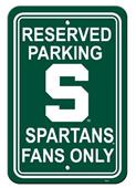 COLLEGIATE Michigan State Plastic Parking Sign COLLEGIATE Michigan State Plastic Parking Sign