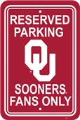COLLEGIATE Oklahoma Plastic Parking Sign COLLEGIATE Oklahoma Plastic Parking Sign