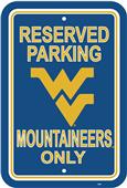 COLLEGIATE West Virginia Plastic Parking Sign COLLEGIATE West Virginia Plastic Parking Sign