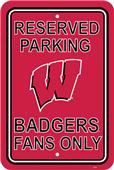 COLLEGIATE Wisconsin Plastic Parking Sign