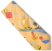 Blue Generation Men's Cocktail Tropical Print Ties Blue Generation Men's Cocktail Tropical Print Ties
