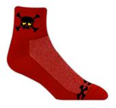 Red Lion Skull N' Bones High Tech 1/4 Crew Socks