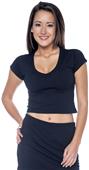 In Your Face Apparel Junior Cap Sleeve Crop Tee