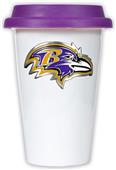 NFL Baltimore Ravens Ceramic Cup with Purple Lid