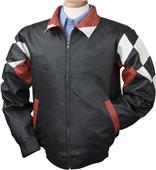 Burk's Bay Checkered Flag Racing Leather Jacket
