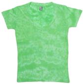 J America Womens Vanity Tie Dye Deep V Veck Tee
