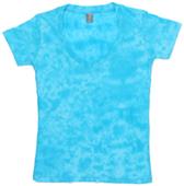 J America Womens Vanity Tie Dye Deep V Veck Tee