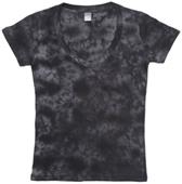 J America Womens Vanity Tie Dye Deep V Veck Tee