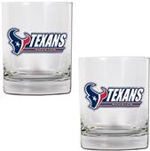 NFL Houston Texans 2 piece Rocks Glass Set