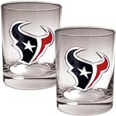 NFL Houston Texans 14oz 2 piece Rocks Glass Set