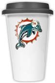 NFL Miami Dolphins Ceramic Cup with Black Lid