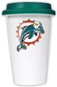 NFL Miami Dolphins Ceramic Cup with Green Lid