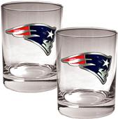 NFL Patriots 14oz 2 piece Rocks Glass Set