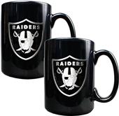 NFL Oakland Raiders Black Ceramic Mug (Set of 2)