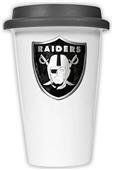 NFL Oakland Raiders Ceramic Cup with Black Lid