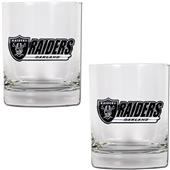 NFL Oakland Raiders 2 piece Rocks Glass Set