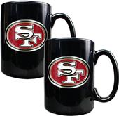 NFL 49ers Black Ceramic Mug (Set of 2)