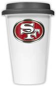 NFL San Francisco 49ers Ceramic Cup with Black Lid