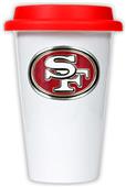 NFL San Francisco 49ers Ceramic Cup with Red Lid