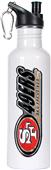 NFL 49ers White Stainless Water Bottle