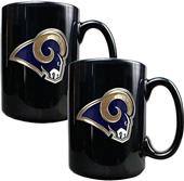 NFL St. Louis Rams Black Ceramic Mug (Set of 2)