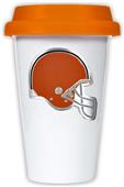 NFL Cleveland Browns Ceramic Cup with Orange Lid