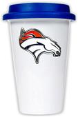 NFL Denver Broncos Ceramic Cup with Blue Lid
