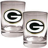 NFL Green Bay Packers 2 piece Rocks Glass Set
