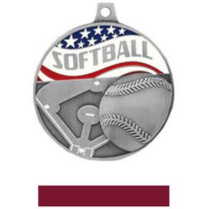 SILVER MEDAL/MAROON RIBBON