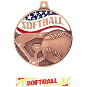BRONZE MEDAL/DELUXE SOFTBALL RIBBON